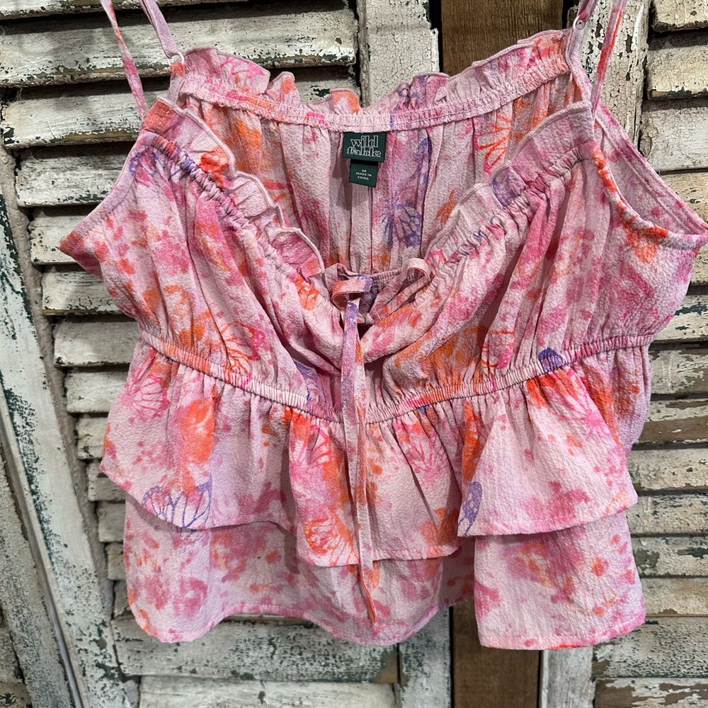 Wild Fable Pink and Orange Floral Camisole